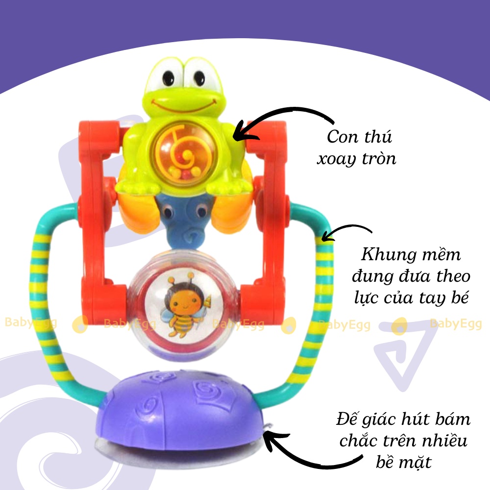 Đồ chơi để bàn cho trẻ sơ sinh vòng đu quay có núm hút bàn ăn dặm cho bé luyện tay mắt cho em bé sơ sinh 6m + babyegg