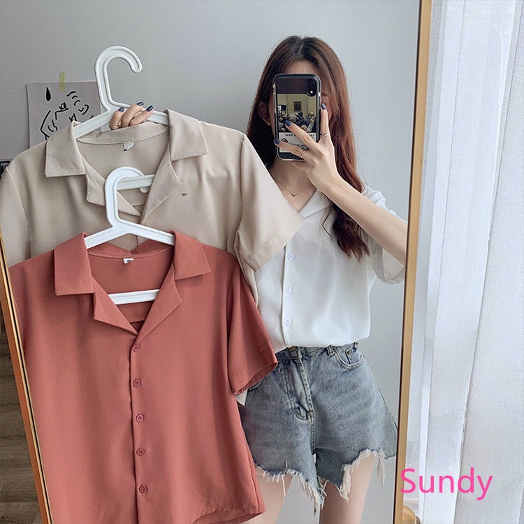 Áo sơ mi voan tay ngắn plus size thời trang công sở cho nữ