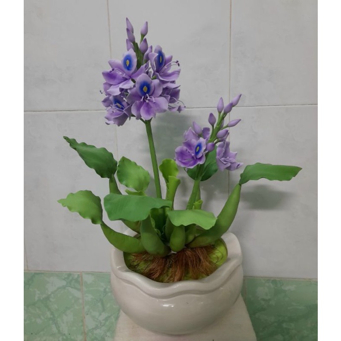 Chậu hoa lục bình đất sét