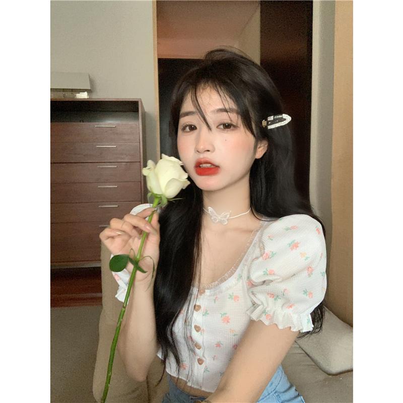 Áo Thun Ngắn Tay Họa Tiết Hoa Thời Trang Retro
