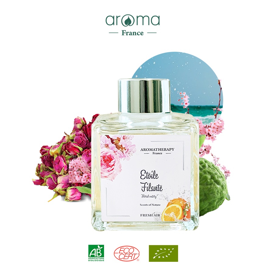 Nước hoa thơm phòng  Aroma - Etoile Filance - Hương hoa anh đào, hoa hồng, hương biển, cam ngọt 30ml