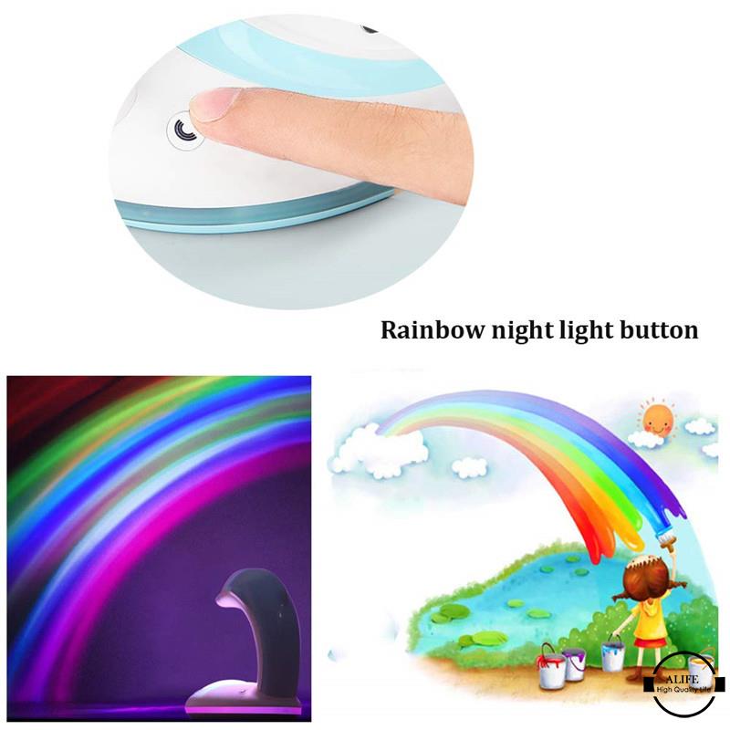 Đèn Ngủ Hình Cá Heo Màu Cầu Vồng Lãng Mạn