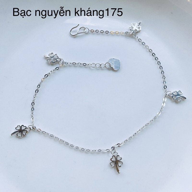 CÁC MẪU LẮC CHÂN NỮ BẠC TA DẠNG MẮT XÍCH HÌNH QUÀ TRÒN, CỎ 4 LÁ, HÌNH NƠ