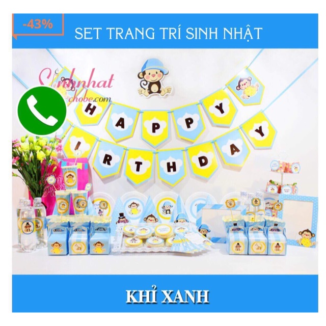 Set trang trí bàn tiệc sinh nhật cho bé