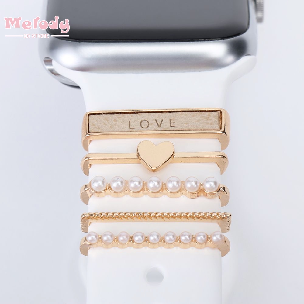 Dây Đeo Silicone Đính Kim Cương Giả Cho Đồng Hồ Thông Minh Apple watch iWatch/Galaxy watch 4/Classic/3