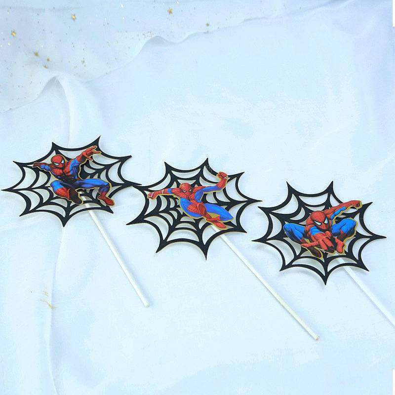 Set 3 Que Cắm Trang Trí Bánh Hình Nhân Vật Siêu Anh Hùng Marvel Ngộ Nghĩnh