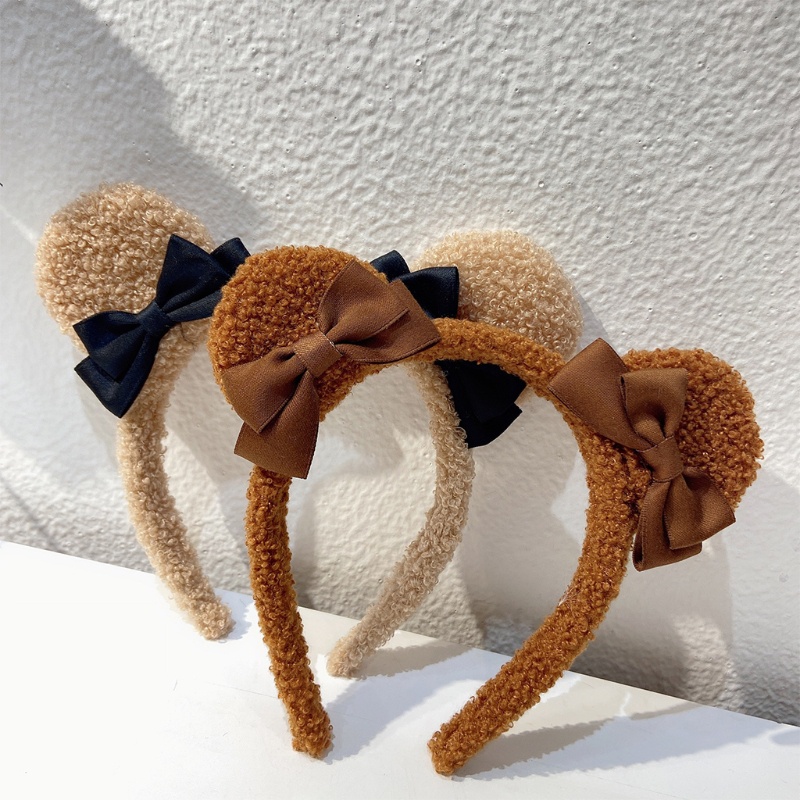 Băng Đô Cài Tóc Rửa Mặt / Trang Điểm Thiết Kế Tai Gấu Siêu Bền Dễ Thương Cho Nữ