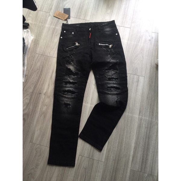 quần bò Amiri 2 khoá vá da, quần jean nam amiri vá da siêu chất | BigBuy360 - bigbuy360.vn