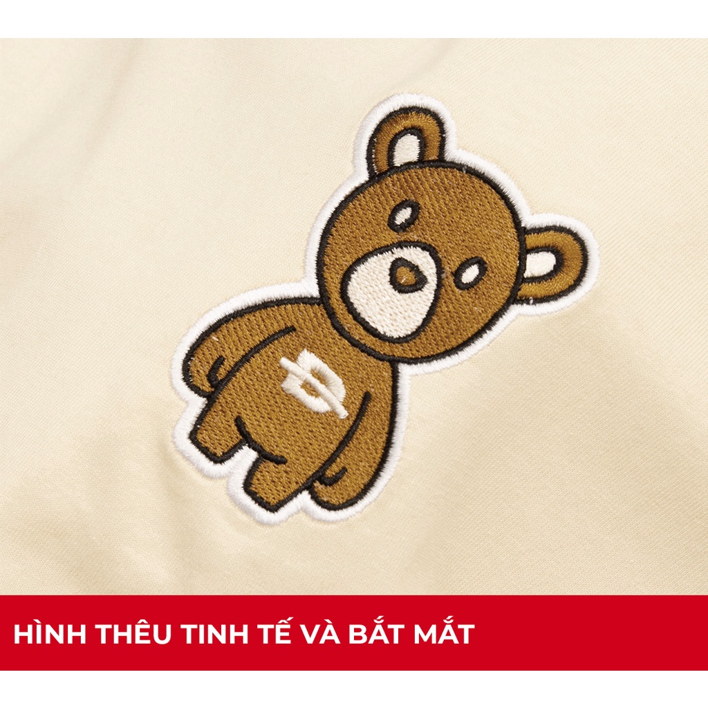 Áo phông nữ form rộng tay lỡ màu be EBR Teddy tee local brand DAVIES | D25-T3