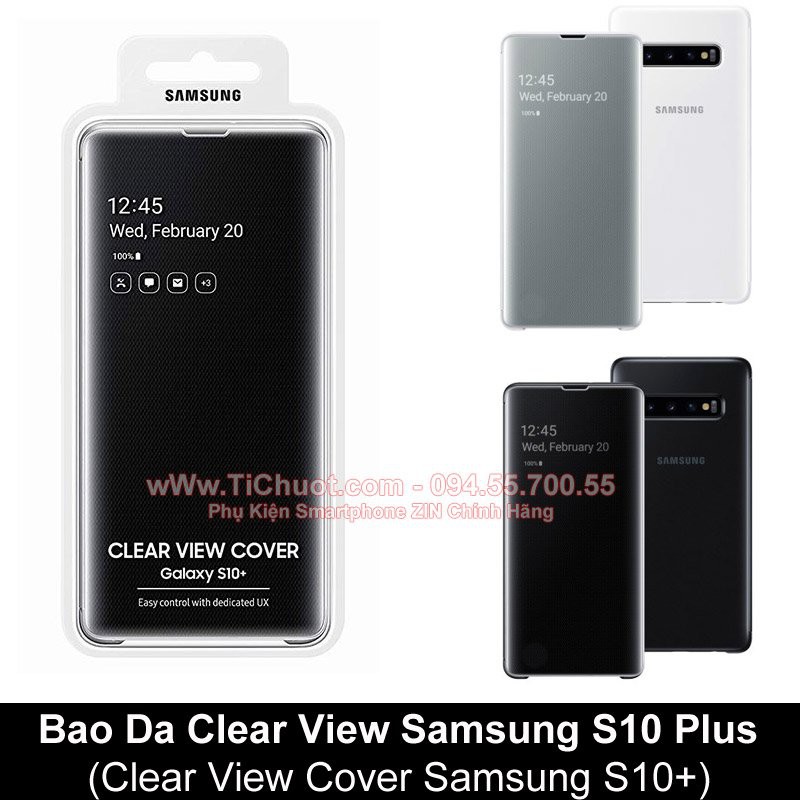 Bao da Samsung Clear View S10 Plus ( trắng )