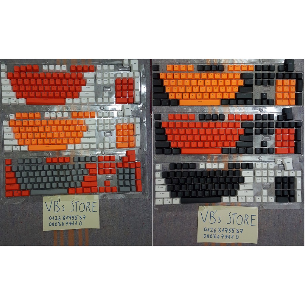 (có layout 61/64/68/71/82/84) Bộ Keycap PBT doubleshot xuyên led nhiều - bộ nút bàn phím cơ chọn màu