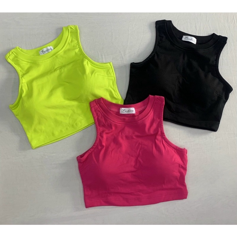 Áo thun croptop có sẵn mút ngực