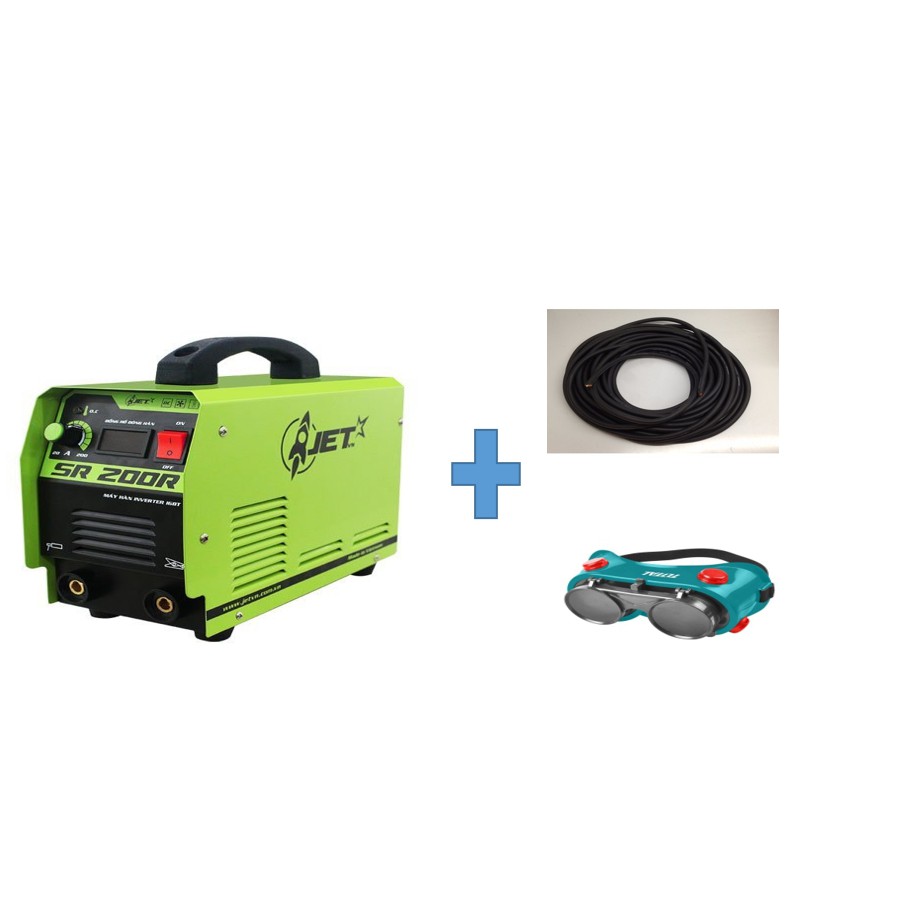 Máy hàn điện tử Hồng Ký SR 200R (5m dây hàn,2m dây mass và 1 kính hàn bảo vệ 2 lớp total)