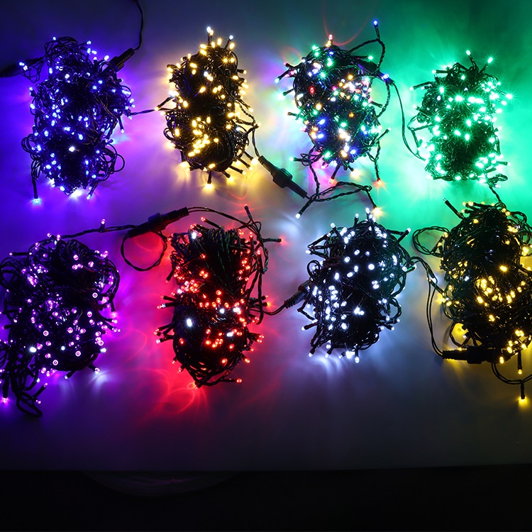 Đèn led dây đen đom đóm cao cấp trang trí decor 8 chế độ chớp nháy dài 10M 100 bóng