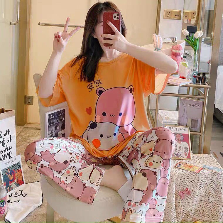 Đồ bộ thời trang dành cho nữ, đồ bộ pyjama, đồ bộ mặc ở nhà, họa tiết in động vật xinh xắn dễ thương, chất vải xịn xò