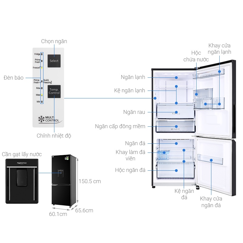 Tủ lạnh Panasonic Inverter 255 lít NR-BV280WKVN , GIAO HÀNG MIỄN PHÍ HCM