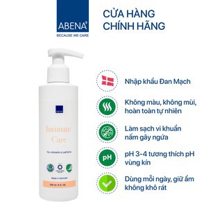 Dung dịch vệ sinh phụ nữ nhập khẩu từ Đan Mạch Abena Intimate Care 200ml cân bằng độ pH vùng kín, giảm viêm ngứa