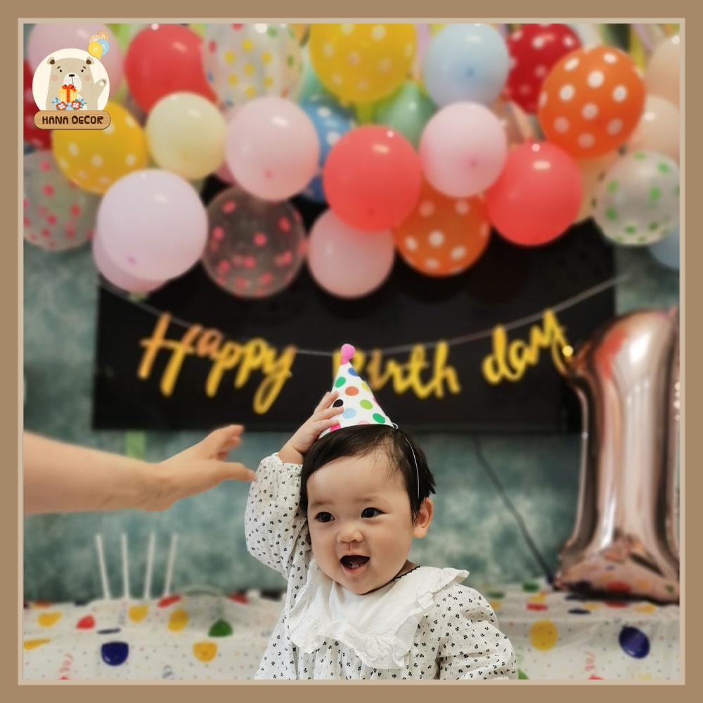 Set bóng trang trí sinh nhật phong cách Hàn Quốc cho bé trai và bé gái