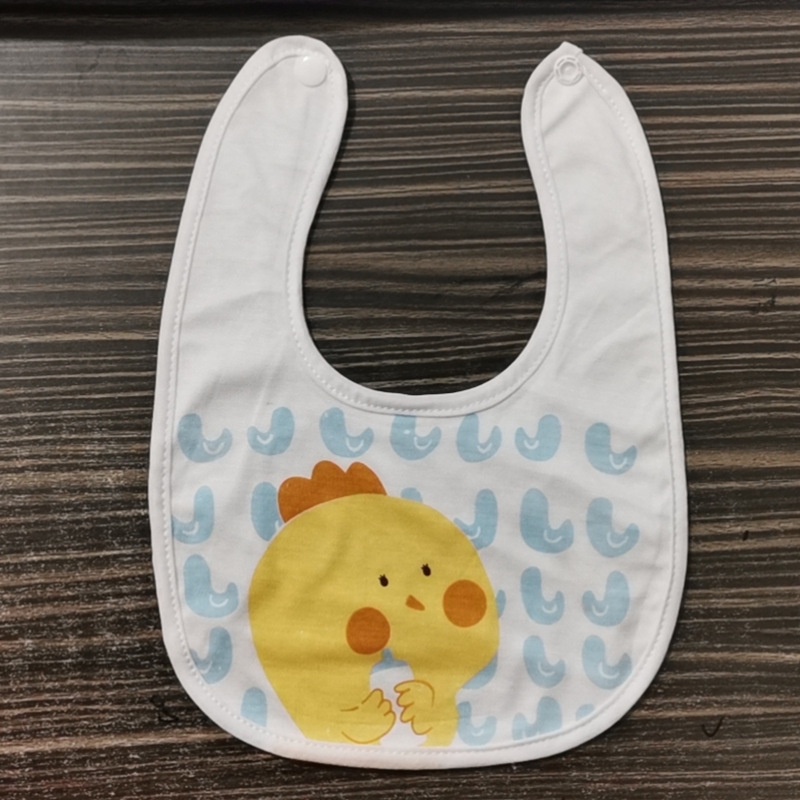 Yếm Ăn Cotton Chống Nước Có Nút Chống Bẩn Cho Bé Sơ Sinh