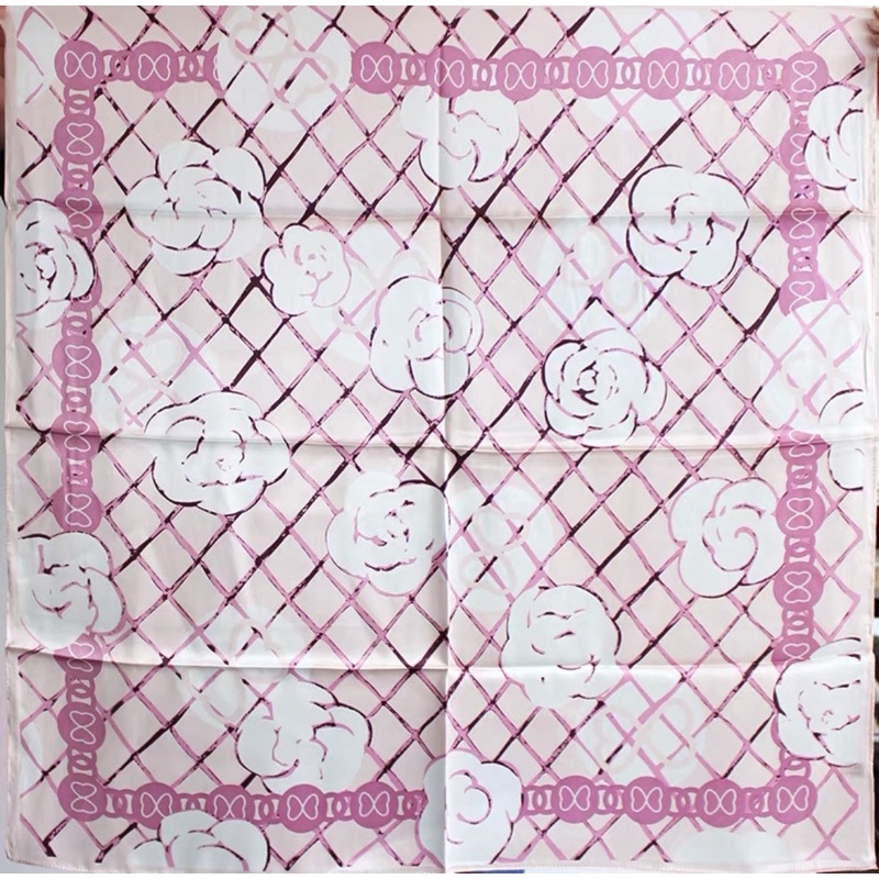 Khăn turban lụa hoa trà bandana cột áo yếm - Maben