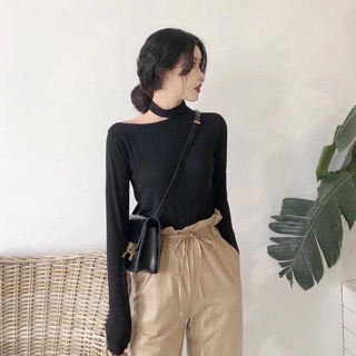 Áo len monteghi cổ chocker