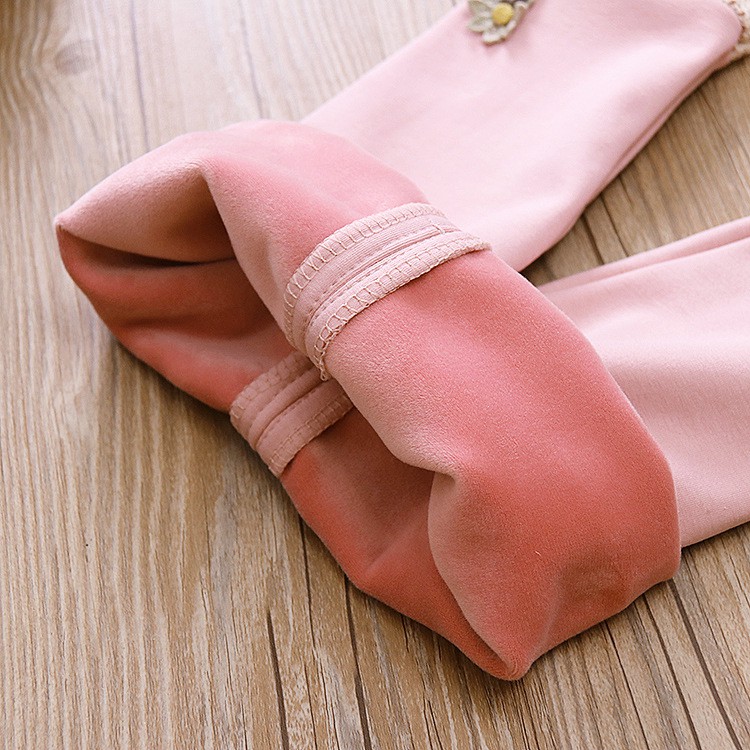 Quần legging lông đính ren cao cấp bé gái size 8-17kg hàng QD