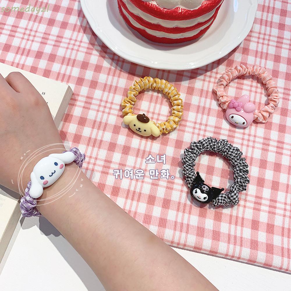 Dây Buộc Tóc Cao Su Co Giãn Họa Tiết Hoạt Hình Dễ Thương Cho Nữ Giá Đỡ