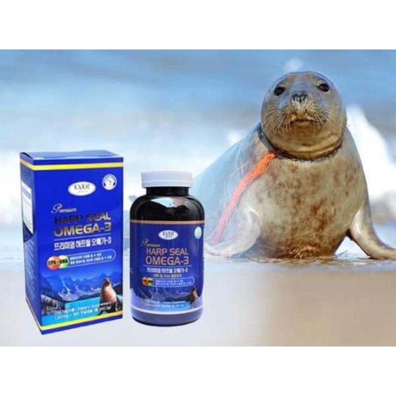 Dầu Cá Omega-3 Hải Cẩu Premium Harp Seal, Hộp 300 Viên, Giúp Giảm Mỡ Máu, Bổ Mắt, Nâng Cao Sức Khỏe