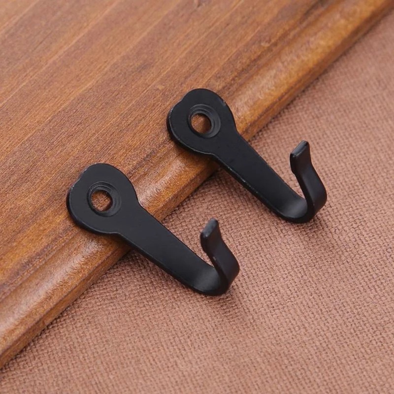 Set 10 Móc Treo Đồ Gắn Tường Trái Tim Màu Đen Bằng Sắt Tiện Dụng
