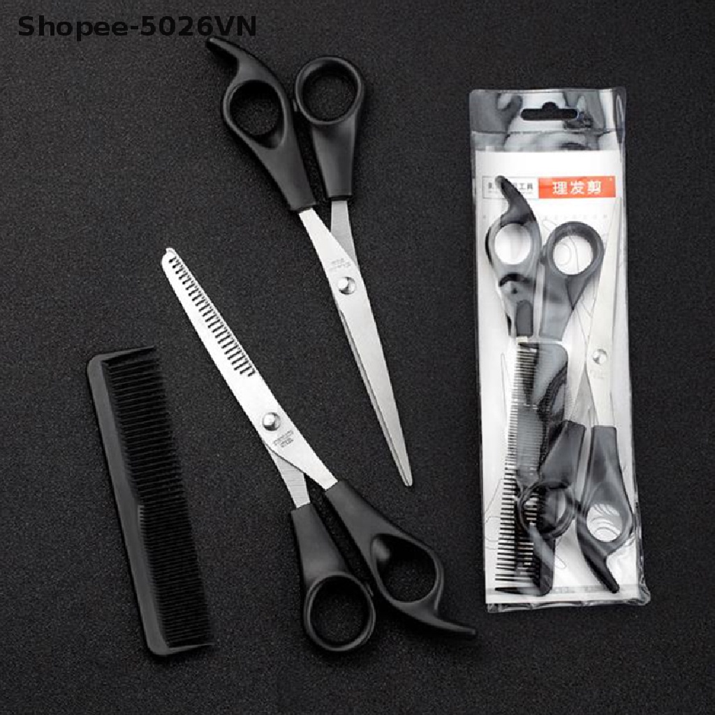 [Hàng mới về] Set kéo cắt tóc kéo tỉa mỏng và lược chải chuyên dụng dành cho salon làm tóc
