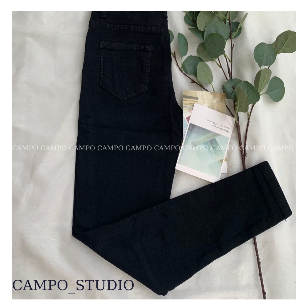 Quần jeans skinny đen dáng ôm lưng cao Campo quần bò co giãn 4 chiều