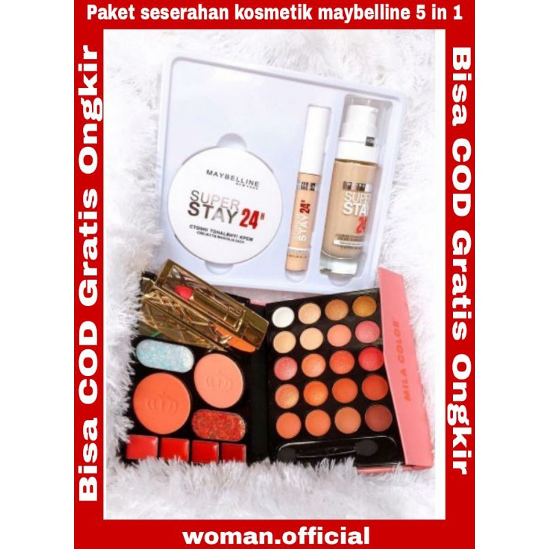 (hàng Mới Về) Bộ Mỹ Phẩm Maybelline Sesingan 24 Giờ Trang Điểm Cho Nữ