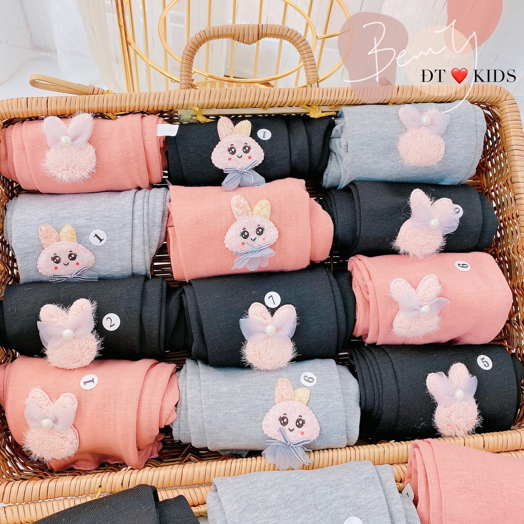 [SALE] Quần legging Thỏ chất cotton zip cực đẹp cho bé (V507)