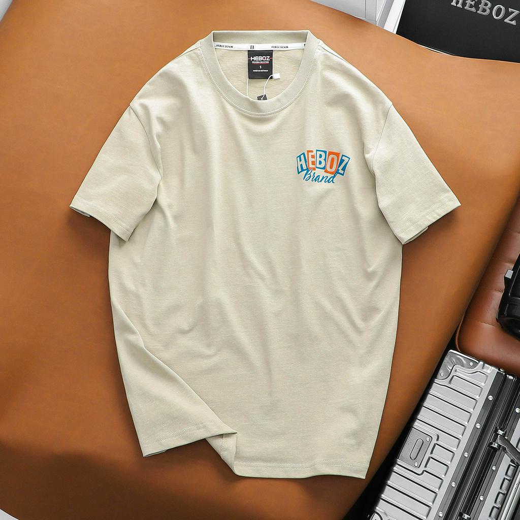 Áo thun nam cổ tròn chất vải cotton 2 chiều cao cấp right print Heboz 3M - 00001533