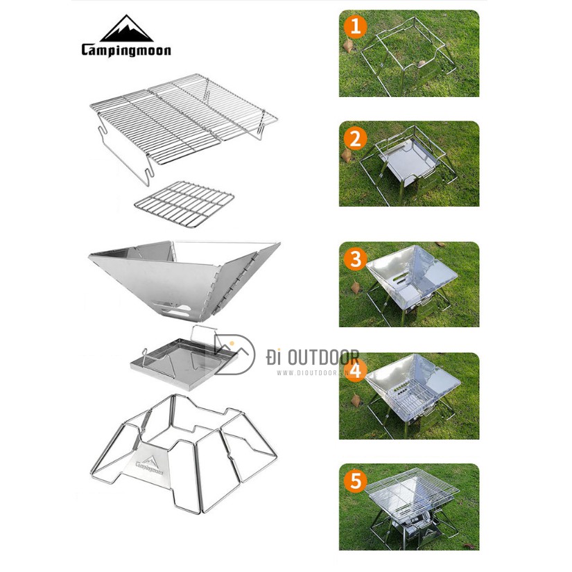 Bếp nướng xếp gọn Campingmoon MT-2 cắm trại dã ngoại