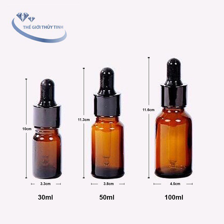 FREESHIP TOÀN QUỐC 50K - 10 Chai Thủy Tinh Đựng Tinh Dầu Bóp Giọt 30ml