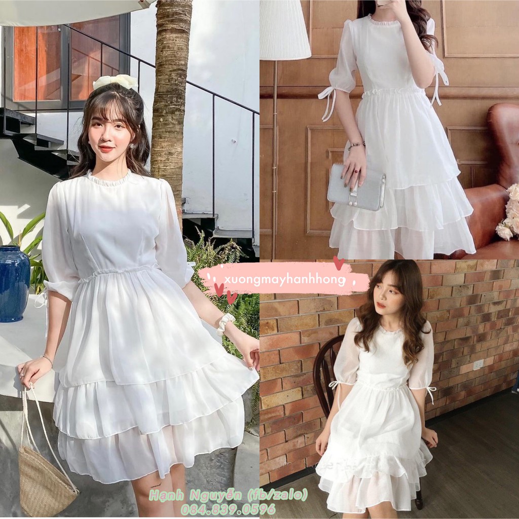 [Video+Ảnh thật] Váy thiết kế dự tiệc, dạ hội kỷ yếu prom, đầm trắng công chúa trễ vai - Xưởng May Hạnh Hồng