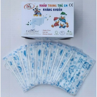 Hộp 50 khẩu trang y tế trẻ em 4 lớp Famapro kháng khuẩn cho bé - Nam Anh - Việt Nam