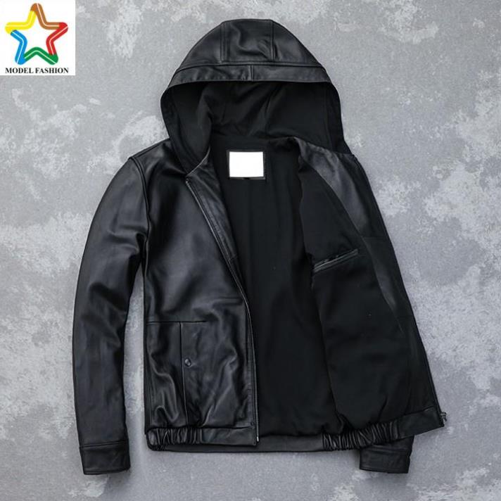 Áo khoác da nam TLHFASHION có nón chống thấm nước cao cấp, mẫu mới nhất 2019 AD029