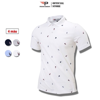 Áo thun nam có cổ họa tiết mỏ neo AHT01 PigoFashion thời trang nam cao cấp