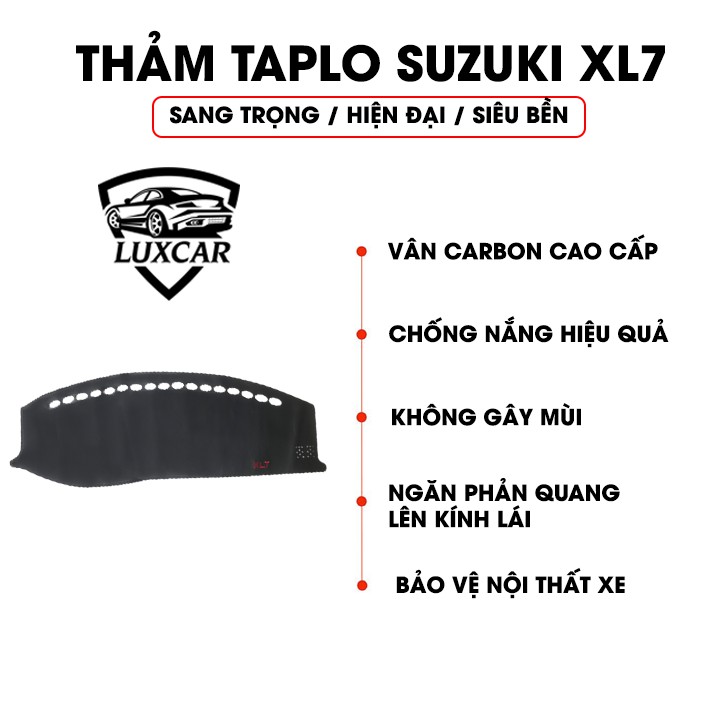 Thảm Taplo Da Carbon SUZUKI XL7 - Chống nóng, bảo vệ Taplo LUXCAR