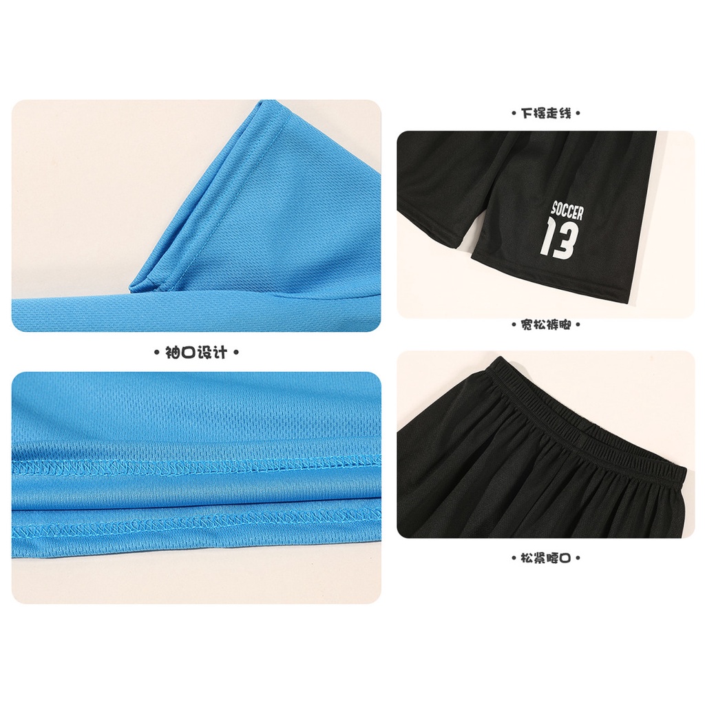 Set Đồ Đá Banh Gồm Áo Thun Và Quần Short Thời Trang Mùa Hè Dành Cho Các Bé