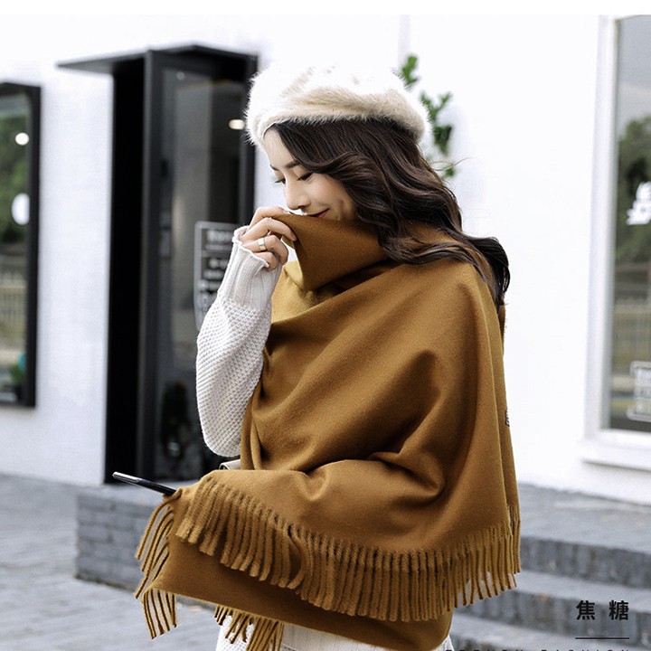 Khăn len choàng cổ chất len dệt mịn - Khăn Cashmere quàng cổ giữ ấm mùa đông nam nữ hàng Quảng Châu loại 1 TKS