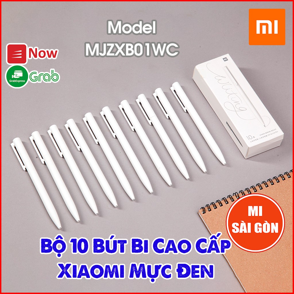 Bộ 10 Bút Bi TRẮNG Cao Cấp Xiaomi [Mực Đen]