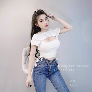 Áo Crt khoét ngực rút dây
