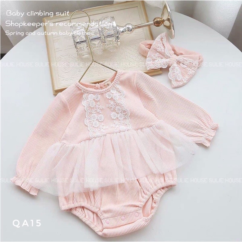 Bộ body ren kèm băng đô - QA15