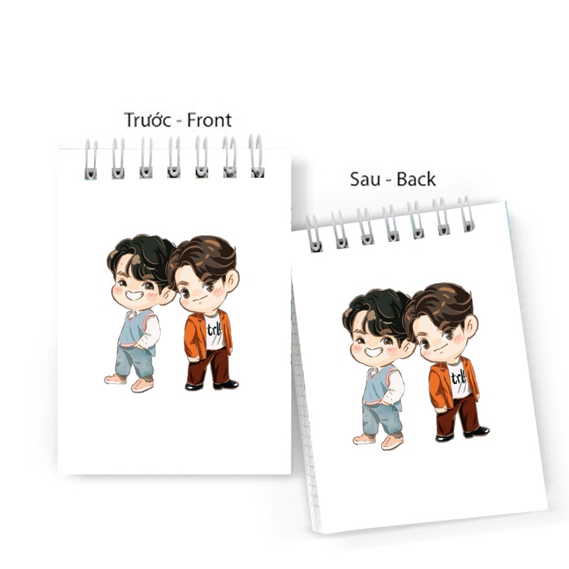 Sổ tay in hình  BRIGHTWIN 2gether BL Thái Lan lò xo 6x10 ghi chú tiện lợi học tập xinh xắn anime chibi