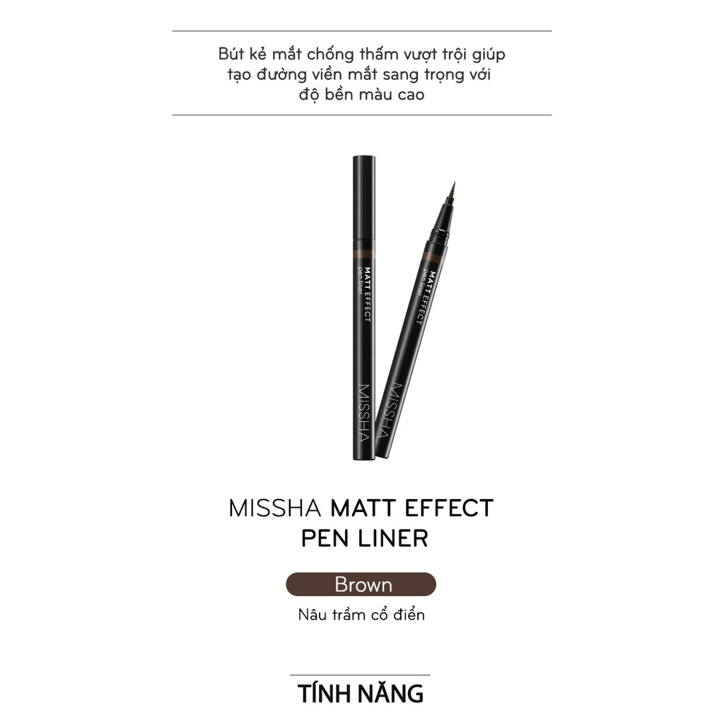 {THANH LÝ} Dạ Kẻ Mắt Màu Nâu Chống Nước Hàn Quốc Aritaum & Missha Eye Liner #Brown | BigBuy360 - bigbuy360.vn