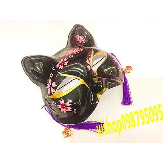 Mặt nạ mèo kitsune Nhật Bản vẽ thủ công mã XPQ43 GV113