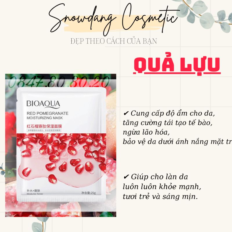 [COMBO 100 MIẾNG] Mặt nạ giấy Bioaqua Hương Trái Cây tự nhiên cao cấp 35gr